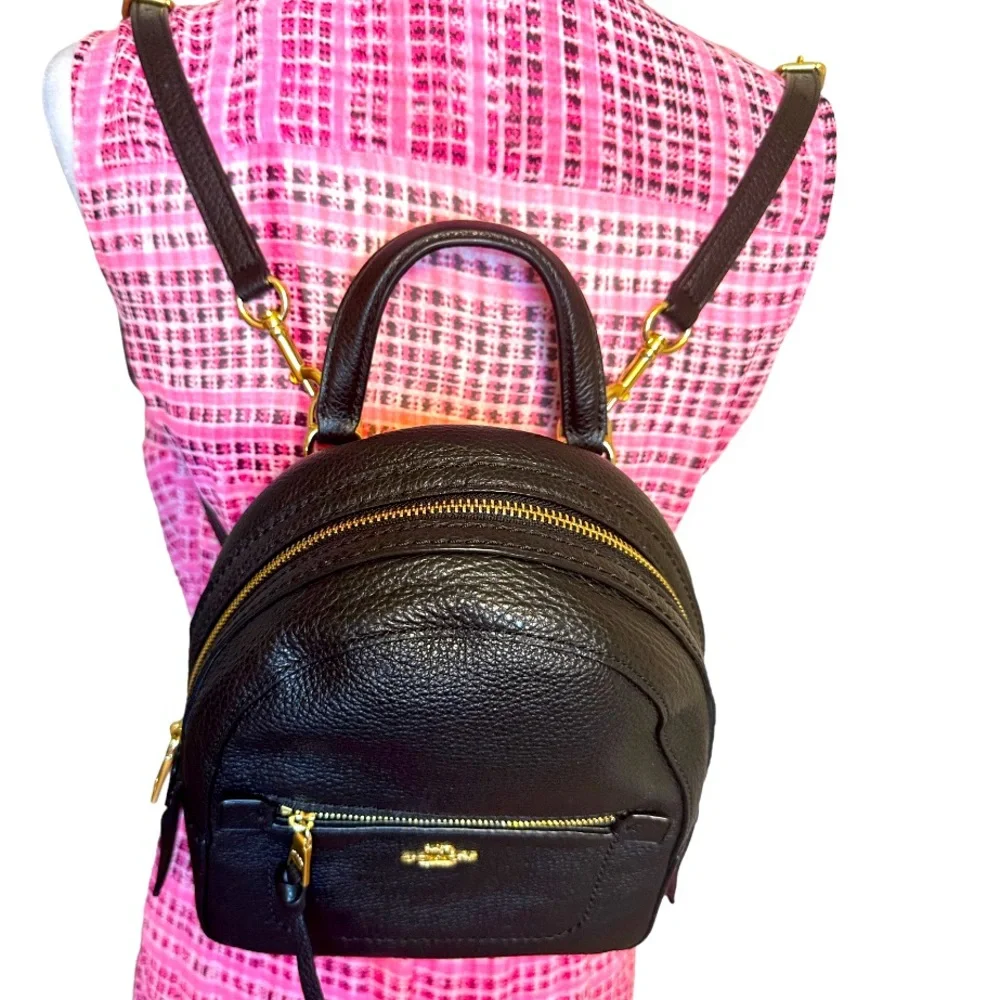 COACH - NWOT Black Leather Backpack/Crossbody. - Picture 2 of 7